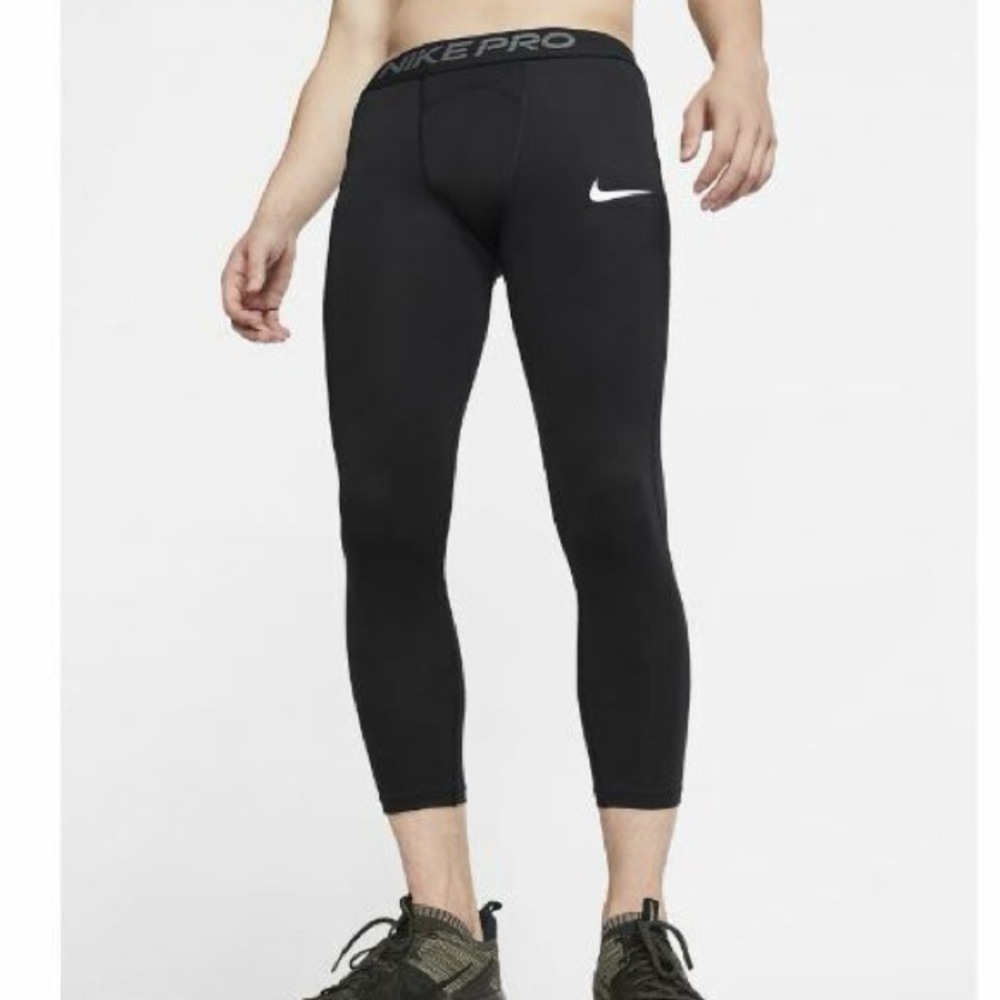 Nike Men's Pro 3/4 Compression Tights BV5643 010 Size Medium